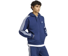 Bluza vyriška adidas Essentials 3-Stripes Fleece Full-Zip Hoodie tamsiai mėlyna KY4144 (XL)