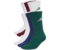 Kojinės adidas Cushioned Crew 6 par žalia, mėlyna, balta, bordo spalvos KQ6769 (37-39)