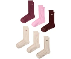 Kojinės Nike Everyday Elevated 6 par smėlio sp., bordo spalvos, rožinė HQ8021 910 (35-37,5)