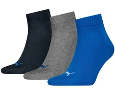 Kojinės Puma Quarter Plain 3pak tamsiai mėlyna, pilka, mėlyna 938589 08 (43-46)