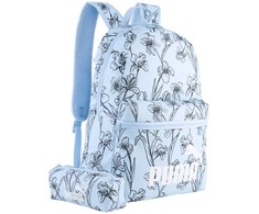PUMA Rinkinys 2W1 Kuprinė I PIÓRNIK CLASSIC Mėlynas FLORAL SET SZKOLNY W KWIATY