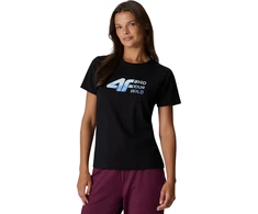 Moteriški marškinėliai 4F F3496 tamsiai juoda 4FWAW26TTSHF3496 20S (XS)