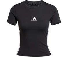 Moteriški marškinėliai adidas Essentials 3-Stripes Slim Baby juoda-balta JC8325 (2XL)