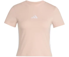 Moteriški marškinėliai adidas Essentials 3-Stripes Slim Baby pastelinis róż KD2343 (L)
