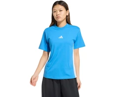 Moteriški marškinėliai adidas Essentials 3-Stripes Cotton jasnoniebieska KC5197 (M)