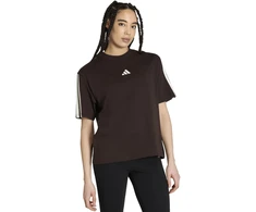 Moteriški marškinėliai adidas Essentials 3-Stripes Boyfriend ciemnobrązowa KX0794 (S)