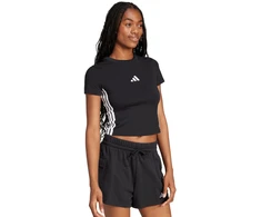 Moteriški marškinėliai adidas Essentials 3-Stripes Slim Baby juoda-balta JC8325 (2XL)