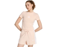 Moteriški marškinėliai adidas Essentials 3-Stripes Slim Baby pastelinis róż KD2343 (L)