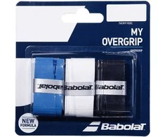 Owijka Babolat My Overgrip x 3 juoda, mėlyna, balta 206204
