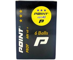 Piłeczki stalo teniso Point Prof ABS40 *** 6 vnt. oranžinė