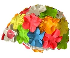 Maudymosi kepuraitė Crowell Flowers Gėlių spalva sl.6
