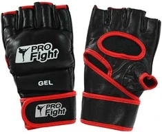 MMA pirštinės Profight odinės, juoda