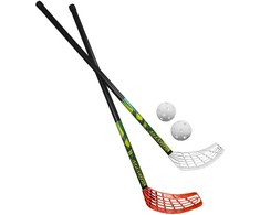 Rinkinys do unihokeja Azetx Mamba Junior 2 kije HDPE proste bez owijki 87 cm+2 piłki Optimus