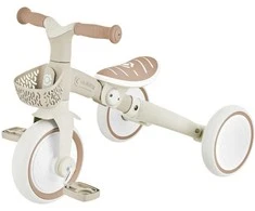 GLOBBER mokomasis triratukas Learning Trike, 3in1 Plus, kokosinis, 738-466