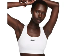 Vidutinio palaikymo sportinė liemenėlė Nike Swoosh, balta