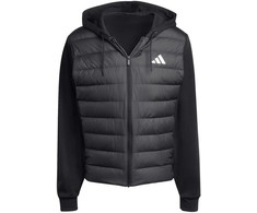 Vyriška adidas Essentials Climawarm hibridinė pūkinė striukė su gobtuvu, juoda KA5251