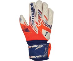 Reusch Attrakt Sidabrinis Junior futbolo vartininko pirštinės oranžinės mėlynos - 6