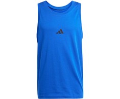 Vyriški adidas Essentials marškinėliai be rankovių su mažu logotipu mėlyni JE8978