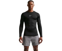 Vyriški Nike Dri-FIT Pro ilgomis rankovėmis marškinėliai, juodi