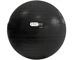 Gimnastikas Kamuolys "Profit" 55cm Juodas Su Pompa DK 2102