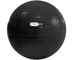 Gimnastikos Kamuolys "Profit" 65cm Juodas Su Pompa DK 2102