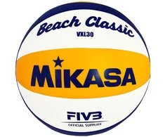Paplūdimio tinklinio kamuolys VXL Mikasa 5 dydis mėlynas/baltas/geltonas