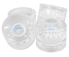 Plastikiniai SMJ ratukai riedlentėms 59x46mm /4vnt./ balti ir skaidrūs