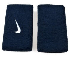 Riešinės sportui plačios Nike Swoosh Doublewide tamsiai mėlynos 2vnt. NN05416