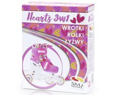 Riedučiai-ritučiai-pačiūžos reguliuojami Smj sport Combo Hearts 3in1 Led Jr HS-TNK-000011510