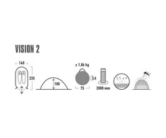 Palapinė High Peak Vision 2, 10280, juoda