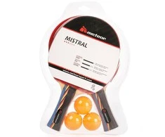Stalo Teniso Rinkinys METEOR MISTRAL***, 2 Raketės ir 3 Kamuoliukai