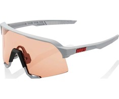 100% Akiniai 100% S3 Soft Tact Stone Pilka - Hiper Coral Lens (LT 52% + skaidrus stiklas LT 93%) (NEW 2021)