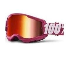 100% GGoogle STRATEG 2 JUNIOR FLETCHER (Raudonasis veidrodis Oro Anti- Fog, LT 38% + / -5%)