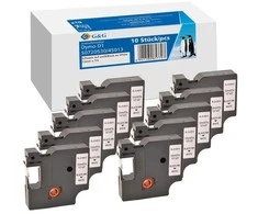 G&amp;G 10x G&amp;G Schriftband 12mm x 7m sw Komp m. Dymo D1/ 45013/ S0720530