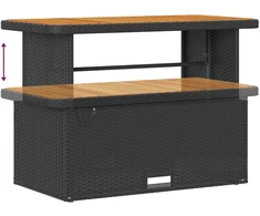 Sodo Sofų Rinkinys su pagalve 12 pcs Juoda poliratanas
