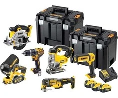 Įrankių rinkinys Dewalt DCK654P3T (DCD796 + DCF887 + DCG412 + DCS355 + DCS391 + DCB273); 18 V; 3x5,0 Ah akum.