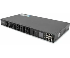 1U ilgio maitinimo blokas „Smart PDU“, IEC320 C20 16A/250V maitinimo lizdas, 12x C13, 16A lizdai