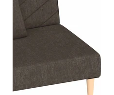 Dvivietė sofa-lova dvejomis pagalvėmis, rudos spalvos, audinys