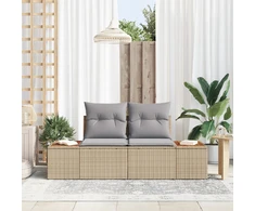 Sodo sofa Smėlio 184 x 62 x 85cm poliratanas
