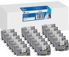G&amp;G 20x G&amp;G Schriftband 24mm x 8m sw ws komp. m. Brother TZe-251