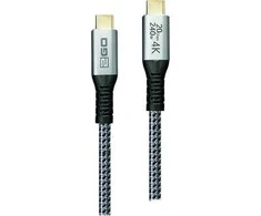 Kabelis USB 2GO USB-C - USB-C 2 m Sidabrinė (797515)