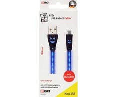 Kabelis USB 2GO USB-B - micro-B 1 m Mėlyna (795535)