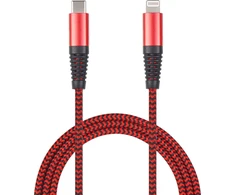 2GO USB laidas Datenkabel-raudona-100cm, skirtas Apple 8-Pin USB Type-C