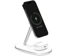 2in1 Puro Mag Station Wireless Charging Station for Phone and Headphones – baltos spalvos