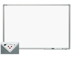 2X3 Baltas magnetinis lentos 90x60 cm su aliuminio rėmu