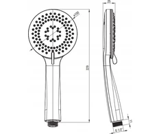Deante DTA 3-function hand shower