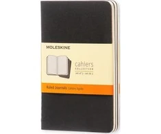 Užrašų knygutė Moleskine Cahier 9x14cm, linijomis, minkštu viršeliu, juodos spalvos