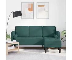 Sofa Sofos komplektas su pagalve Tamsiai žalia Poliesteris