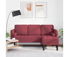 Sofa Sofos komplektas Vyno raudona 173 x 131 x 67 cm Poliesteris