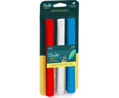 3Doodler Start Filament Eko | 2.5mm | 75 vnt | 3 spalvų Cherry Raudona/Simply Baltas/Ocean Mėlyna